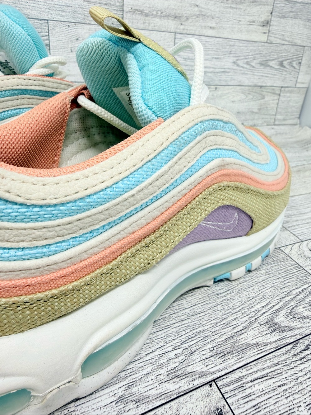 Nike Air Max 97 SE GS Sun Club Copa Sail Wheat Grass DQ-4126-400 7Y-8.5 Woman - Picture 10 of 11